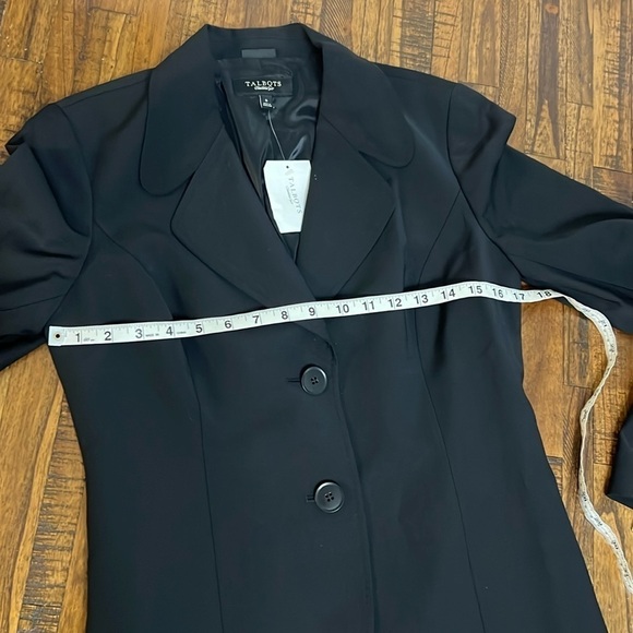 Talbots Blazer Black Wool blend 2 button classic cut lined size 6 - Picture 6 of 16